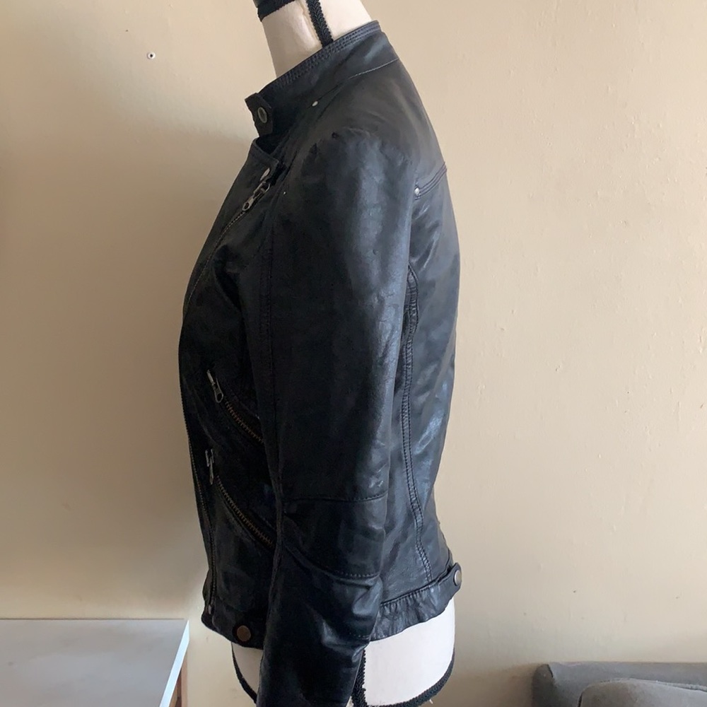 Zara Lamb Leather Biker Jacket - Picture 3 of 16
